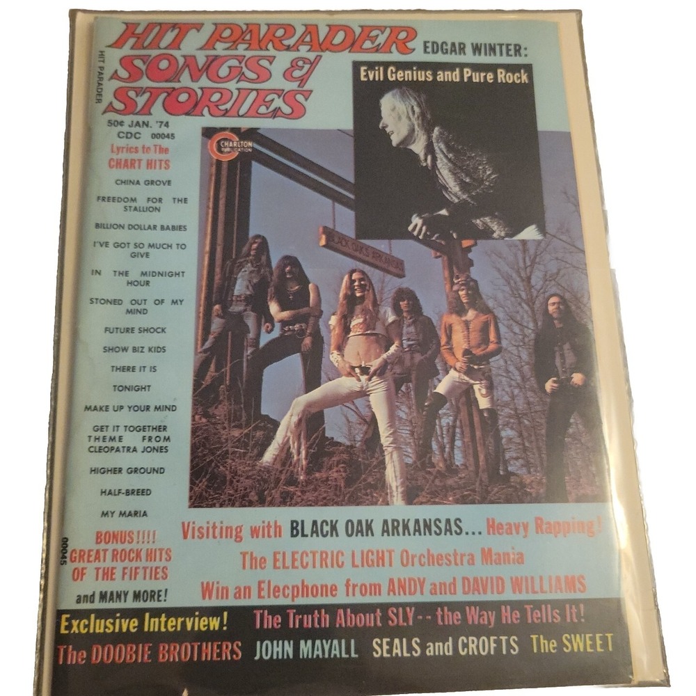 Hit Parader Magazine January 1974 BOA Doobie Brothers Sly Stone Sweet ELO 114
